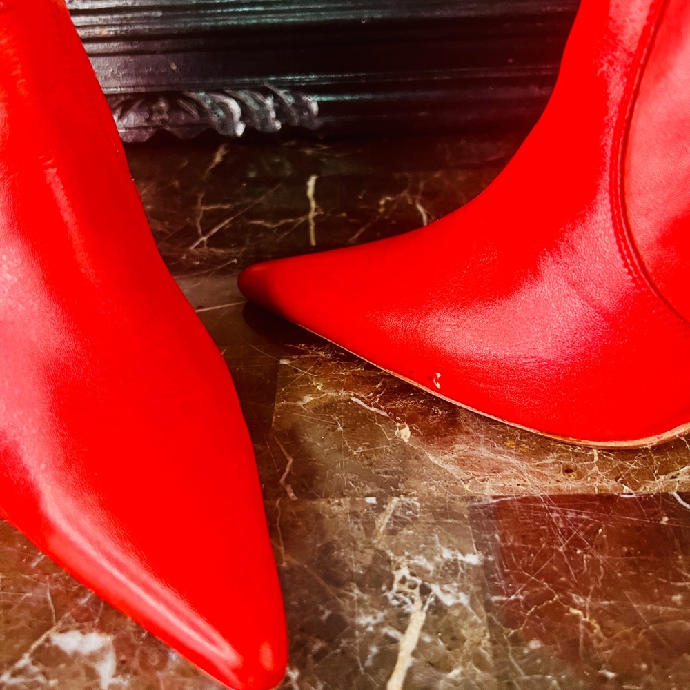 π Lucchese Charlie 1 Horse handcrafted Vintage Heels Western Boots 7 Red RAREπ - Picture 10 of 15